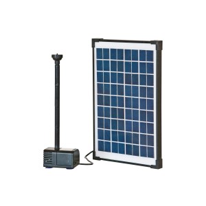 Heissner Sun-Power set pompa per laghetto con pannello solare e attacco fontana.