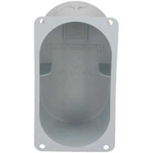 Scatola da incasso grigia UP con flangia, misura 2 x 1, resistente al fuoco.
