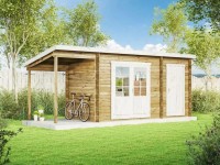 Carlsson Holz-Gartenhaus Pultdach Druckimprägniert 430 cm x 174 cm