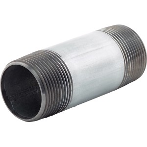 Tubo filettato, 41,9 mm (R 1 1/4) x 100 mm, in ghisa malleabile, per installazione idraulica.