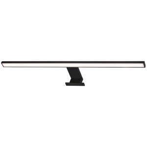 Luminaire miroir LED noir Brilo Dun, 8W, pour montage mural ou fixation sur miroir.