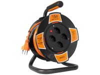 Steffen Kabelrolle H05VV-F 3G1 mm² / 4 x T13 / T12 Schwarz-Orange 15 m