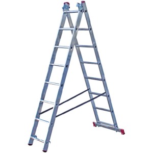Scala multiuso in alluminio Krause Corda 3x8 gradini come scala a pioli, estensibile. Ideale per casa e giardino.