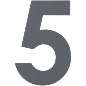 Alpertec numéro de maison n° 5, acier inoxydable, anthracite, pour montage mural