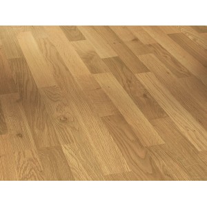 Gros plan : stratifié Parador Basic 400 en chêne naturel, étanche et aspect bois.