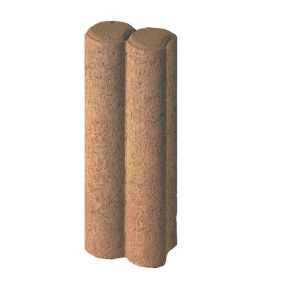 Kann Rundpalisaden 2er-Element Braun 25 x 10 x 6 cm