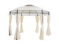 Beliani Pavillon Safara Stahl Rund Beige/Schwarz