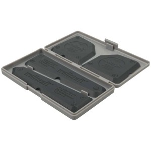 Kit de lissage pour joints Wolfcraft, 4 pièces, dans une boîte de rangement grise. Outil de carreleur.