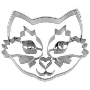 Ausstecher Katzengesicht, 6 cm, aus Edelstahl. Ideal zum Backen und Basteln.