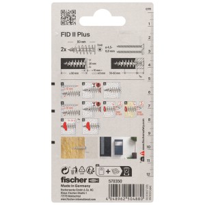 Fischer tassello per isolamento FID II Plus, 8x60mm, 2 pezzi, per fissaggio in materiali isolanti.