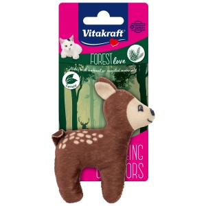 Vitakraft Cerf Catnip Forest Love, jouet pour chat en polyester avec cataire.