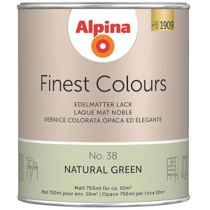 Alpina Finest Colours vernice Natural Green, barattolo da 750ml.