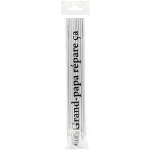 Silberner Gliedermassstab 2 m mit Aufschrift, verpackt.