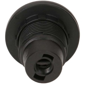 Douille de lampe E14 noire avec collerette M10 x 1 et bague à vis pour installation de lampe.
