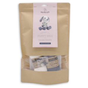 Hardicraft Set uncinetto Cucciolo Brix, cotone grigio-bianco, altezza ca. 20cm, in confezione.