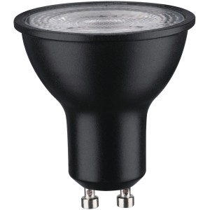 Paulmann LED réflecteur GU10, 7W, noir mat, pour systèmes de rails. Dimmable et blanc chaud.