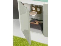 Seitenschrank Soft links Weiss / Grau (HxBxT) 50 x 36 x 45,5 cm