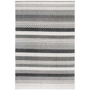 Moderner Andiamo Teppich Bolonia hellgrau, 120x170 cm mit Streifenmuster.