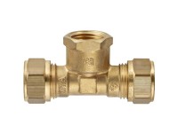 T-Stück Messing blank 15 x 15 mm Klemmverbindung / 1/2