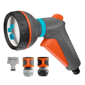 Gardena Set base doccia multifunzione Classic con doccia, raccordo per rubinetto e tubo, waterstop.