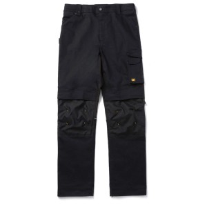 Pantalon de travail noir Cat® Tech Pro taille 32/32 avec poches genouillères et poche cargo.