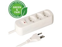 Max Hauri Steckdosenleiste Basic Line Kunststoff Weiss Kabel Weiss 1,5 m