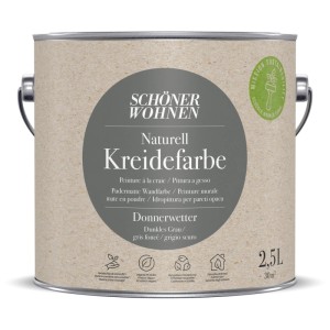 Schöner Wohnen pittura a gesso Naturell Donnerwetter, opaca, latta da 2,5L. Pittura murale grigio scuro per interni.