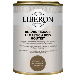 Dose Holzknetmasse Eiche dunkel zur Holzreparatur.