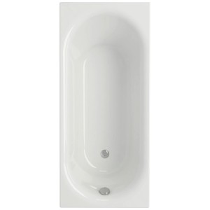 Baignoire rectangulaire Cersanit Octavia en acrylique blanc, 160x70 cm, vue de dessus.