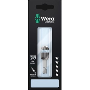 Portainserti universale Wera Rapidaptor in acciaio inox, adatto per inserti con attacco esagonale esterno da 6,3 mm.