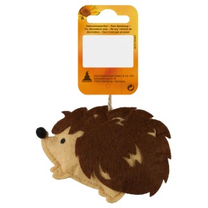 Decorazione riccio in feltro, 10,5x7,5cm, marrone/beige, decoro autunnale per interni.
