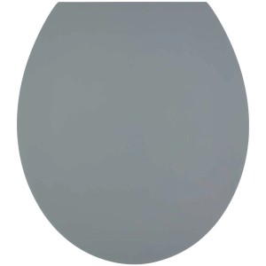 Sedile WC Diaqua Hollywood grigio con chiusura rallentata, in duroplast, facile da pulire.