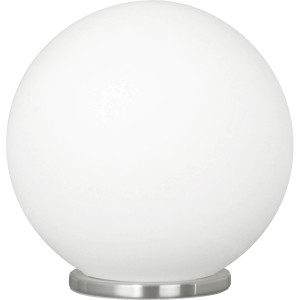 Eglo Tischleuchte Rondo, Ø 20cm, Nickel matt, Opalglas. Design-Tischlampe für angenehmes Licht.