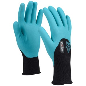Guanti da giardinaggio Ox-On Garden Basic 5000 taglia S turchesi e neri.