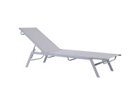 Beliani Gartenliege Noli Stahl Textilbespannung Grau