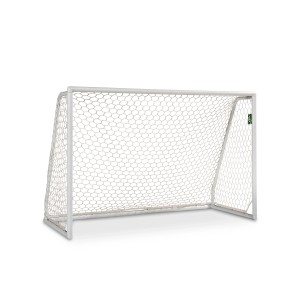 Porta da calcio Exit Scala in alluminio bianco, 180x120cm, con rete per gioco e divertimento in giardino.