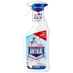 Antikal Classic Spray, 800ml, per la rimozione del calcare nel bagno. Detergente per superfici brillanti.