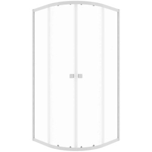 Cabine de douche quart de cercle Baliv DUK-80.20R avec profilés chromés et verre de sécurité transparent, 190x80x80 cm.