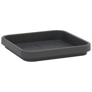 Sottovaso Geli Viva in plastica antracite, 37,5x37,5 cm, per fioriere e vasi.