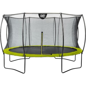 Trampolino EXIT Silhouette D427cm verde con rete di sicurezza per giardino.