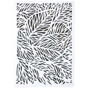 Stencil A5 I Am Creative con motivo di foglie estive per progetti creativi.