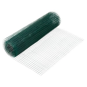 Rete metallica verde per voliere, maglia 12.7mm, 5x0.5m, filo 0.9mm, rivestita in PVC.