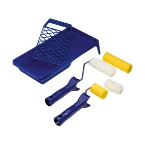 Set per verniciatura LUX Universal, 8 pezzi: vaschetta, griglia, telaio e rulli per verniciare.