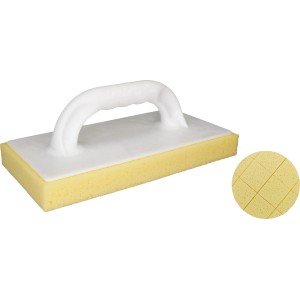LUX Hydro-Éponge à joints quadrillée, 14x28 cm, pour travaux de carrelage. Éponge avec poignée et surface absorbante.