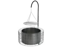 Gabionen-Grill- und Feuerstelle 92 x 40 x 142 cm