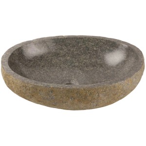 Vasque à poser ovale Riverstone, pierre naturelle, 15x50x40 cm, unique pour votre salle de bain.