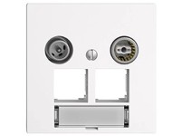 Feller TV- und Radiodose Einsatz und Frontplatte EdizioDue Weiss