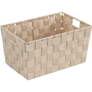 Cesto portaoggetti Wenko Adria beige taglia S in plastica intrecciata.