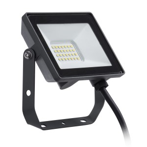 Faro LED Philips Projectline nero, 10W, 3000K, IP65, per giardino, vialetto o parcheggio.