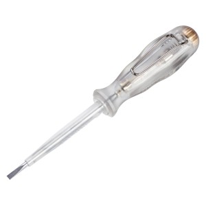 Testeur de tension LUX Comfort, 143 mm, avec manche en plastique transparent pour mesurer les courants électriques.